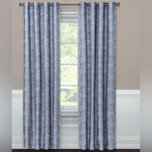 50” x 84” Blackout modern stroke window curtain panel - blue. 2 pieces. USED.